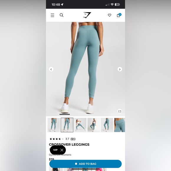 New Gymshark Crossover Leggings - Thunder Blue - Picture 2 of 4